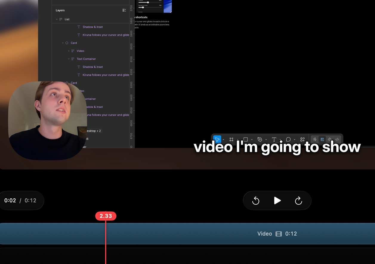 A transcript generated beside a recording